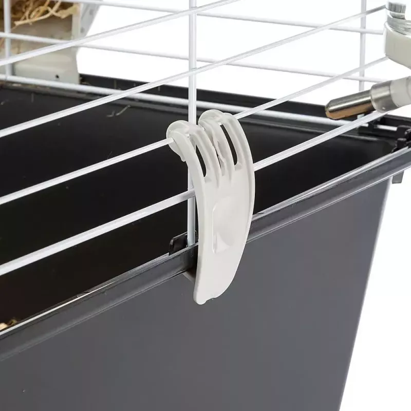 Käfig FERPLAST Casita 80 für Meerschweinchen 780×480×500 mm, Metall und Kunststoff, grau/schwarz-weiß
