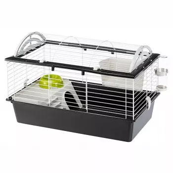 Käfig FERPLAST Casita 80 für Meerschweinchen 780×480×500 mm, Metall und Kunststoff, grau/schwarz-weiß