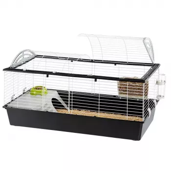 Cage FERPLAST Casita 120 für Kaninchen und Meerschweinchen, Metall/Kunststoff, 1190×580×600 mm, Weiß/Taupe