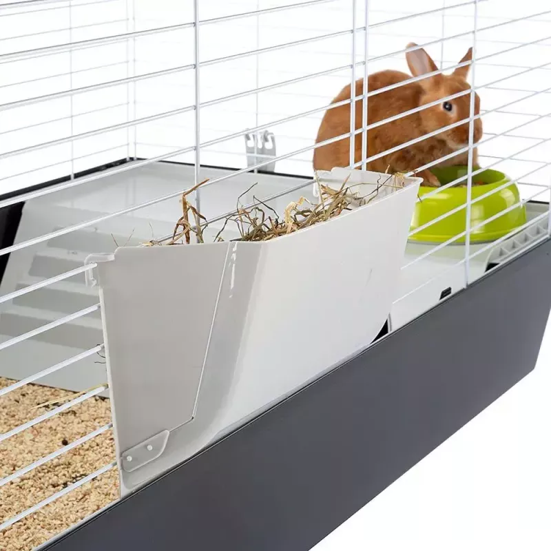 Cage FERPLAST Casita 120 für Kaninchen und Meerschweinchen, Metall/Kunststoff, 1190×580×600 mm, Weiß/Taupe