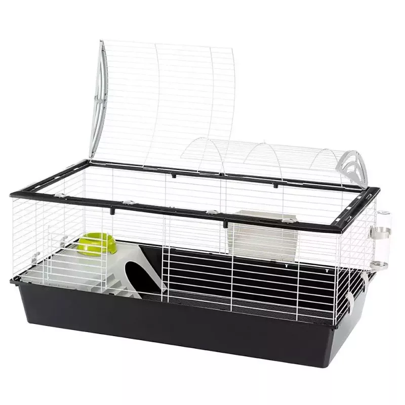 Cage FERPLAST Casita 120 für Kaninchen und Meerschweinchen, Metall/Kunststoff, 1190×580×600 mm, Weiß/Taupe
