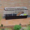 Cage FERPLAST Casita 120 für Kaninchen und Meerschweinchen, Metall/Kunststoff, 1190×580×600 mm, Weiß/Taupe