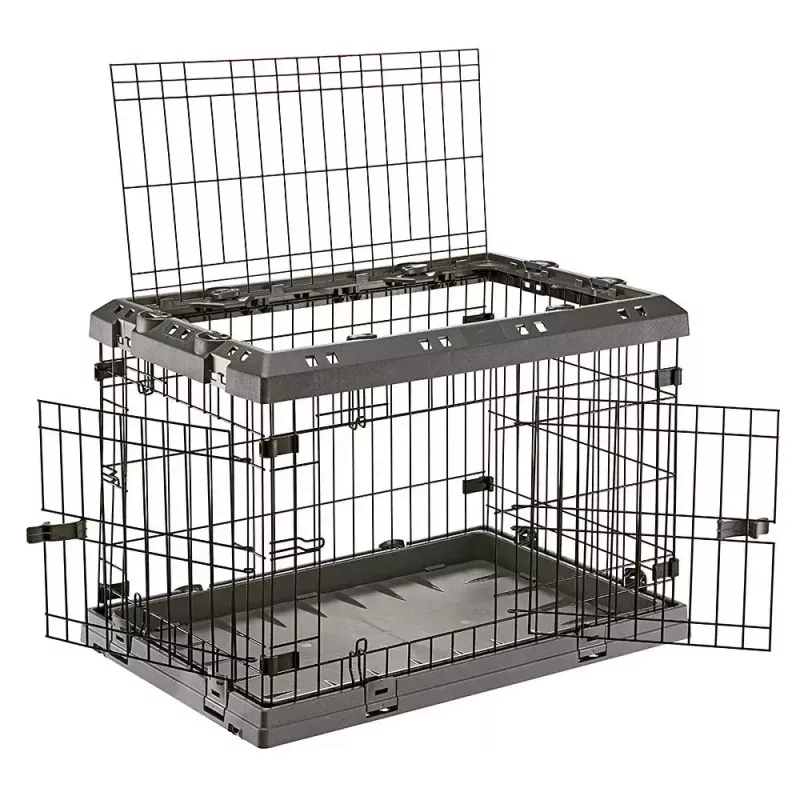 Hard-Hundetransportbox FERPLAST Superior 770×510×550 mm – Metall-/Kunststoffkäfig für kleine Hunde 5–9,9 kg, schwarz