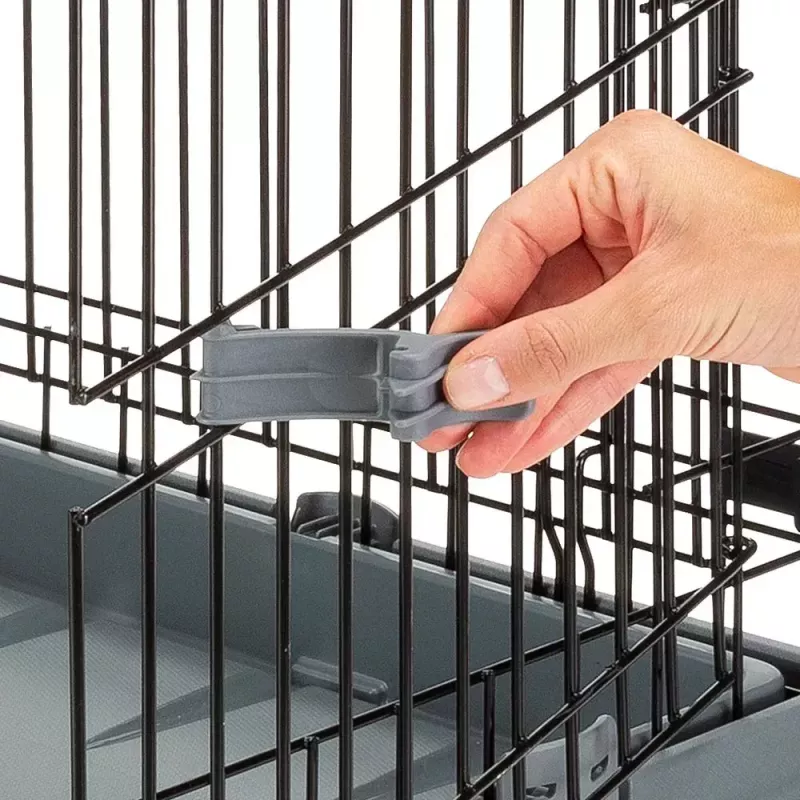 Hard-Hundetransportbox FERPLAST Superior 770×510×550 mm – Metall-/Kunststoffkäfig für kleine Hunde 5–9,9 kg, schwarz
