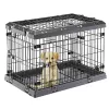 Hard-Hundetransportbox FERPLAST Superior 770×510×550 mm – Metall-/Kunststoffkäfig für kleine Hunde 5–9,9 kg, schwarz