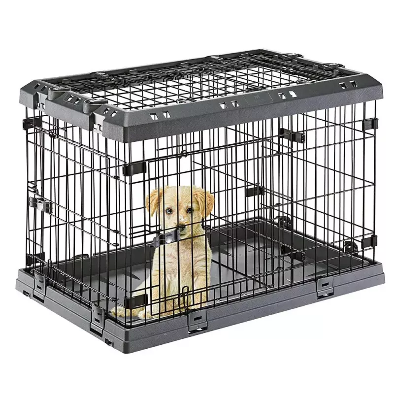 Hard-Hundetransportbox FERPLAST Superior 770×510×550 mm – Metall-/Kunststoffkäfig für kleine Hunde 5–9,9 kg, schwarz