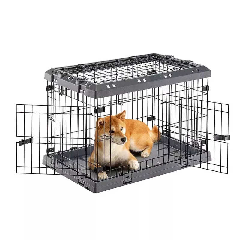 Hard-Hundetransportbox FERPLAST Superior 770×510×550 mm – Metall-/Kunststoffkäfig für kleine Hunde 5–9,9 kg, schwarz