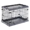 Hard-Hundetransportbox FERPLAST Superior 770×510×550 mm – Metall-/Kunststoffkäfig für kleine Hunde 5–9,9 kg, schwarz