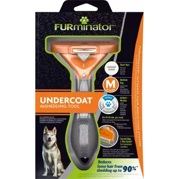 Entfilzungspinsel FURminator FUR151388 für mittelgroße Hunde (10–25 kg), kurzes Fell, grau orange