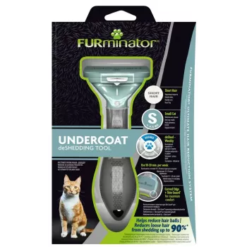 FURminator Katzenbürste FUR151296 — kleine Größe für langhaarige Katzen kleiner Rassen, schwarz, 200 g
