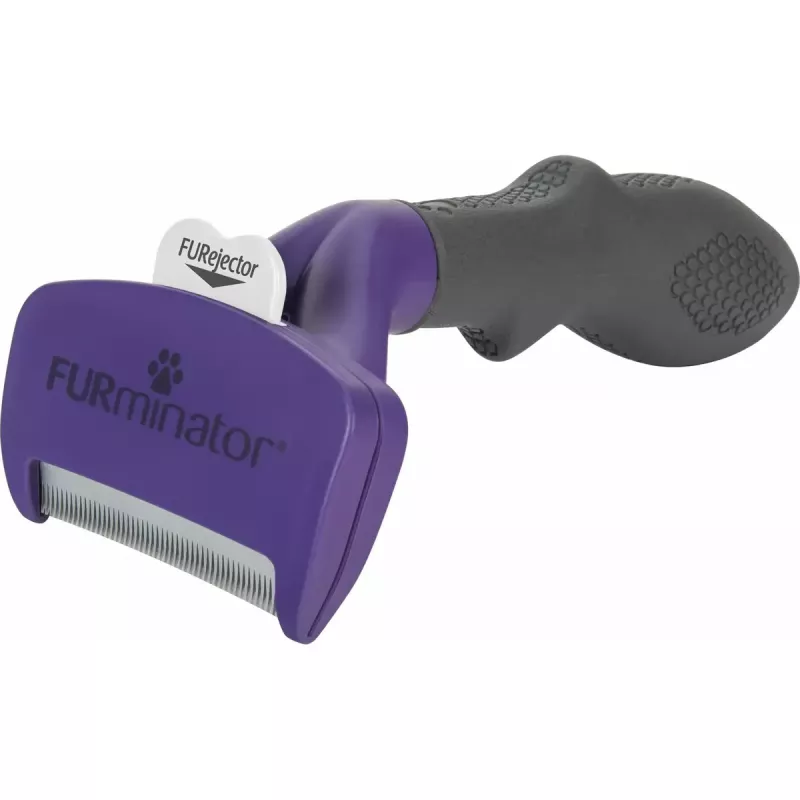 FURminator M/L Enthaarungswerkzeug für Kurzhaarkatzen mit ergonomischem Griff und Edelstahlkante, 270 g
