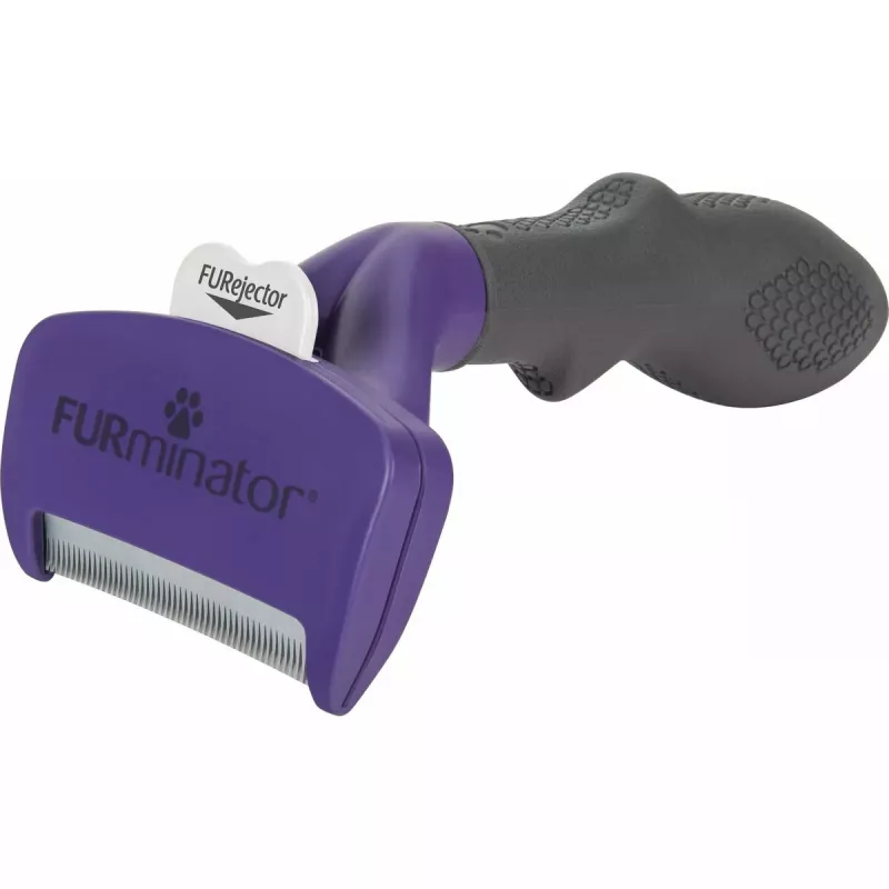 FURminator M/L Enthaarungswerkzeug für Kurzhaarkatzen mit ergonomischem Griff und Edelstahlkante, 270 g