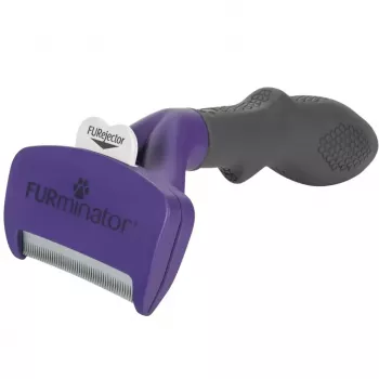 FURminator M/L Enthaarungswerkzeug für Kurzhaarkatzen mit ergonomischem Griff und Edelstahlkante, 270 g