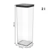 Futterbehälter rotho 1160608080 2 l Schwarz Transparent, 100×100×285 mm, Technopolymer