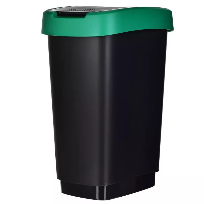 Drei-Fächer-Abfallsortierer rotho Twist 3 × 25 L (Technopolymer, schwarz, 252×333×476 mm)