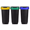 Drei-Fächer-Abfallsortierer rotho Twist 3 × 25 L (Technopolymer, schwarz, 252×333×476 mm)
