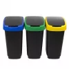 Drei-Fächer-Abfallsortierer rotho Twist 3 × 25 L (Technopolymer, schwarz, 252×333×476 mm)