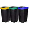 Drei-Fächer-Abfallsortierer rotho Twist 3 × 25 L (Technopolymer, schwarz, 252×333×476 mm)