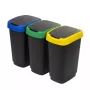 Drei-Fächer-Abfallsortierer rotho Twist 3 × 25 L (Technopolymer, schwarz, 252×333×476 mm)