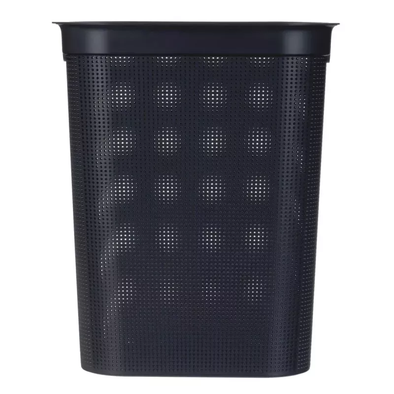 Wäschekorb rotho Brisen 50 l belüfteter Kunststoff-Wäschesammler mit Deckel und Aufhängeloch, schwarz, 340×431×529 mm