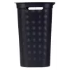 Wäschekorb rotho Brisen 50 l belüfteter Kunststoff-Wäschesammler mit Deckel und Aufhängeloch, schwarz, 340×431×529 mm