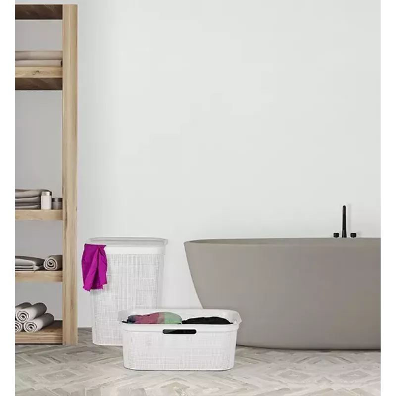 Rotho Brisen Wäschekorb, 50 l, Cappuccino