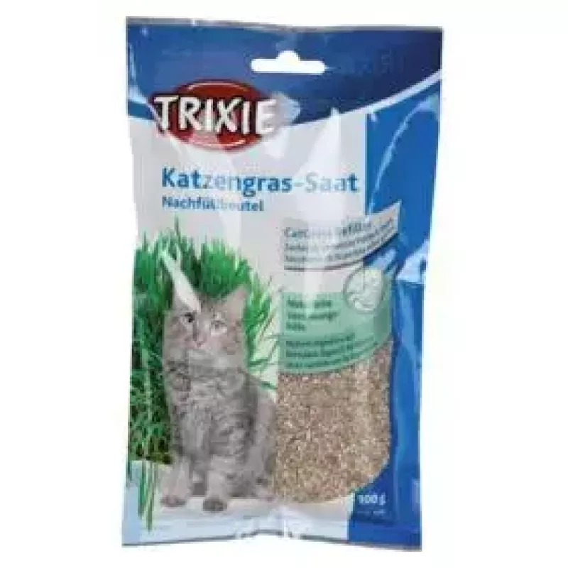 Katzengras-Leckerli Trixie 4236 Beutel 100 g — pflanzliche Gemüsedelikatesse, entwurmend