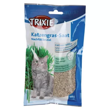 Katzengras-Leckerli Trixie 4236 Beutel 100 g — pflanzliche Gemüsedelikatesse, entwurmend