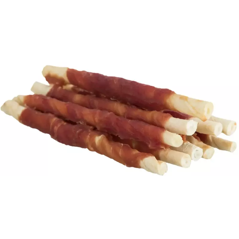 Trixie Dog Chewing Rolls Denta Fun Duck 80 g — kaubarer Zahnpflegesnack für ausgewachsene Hunde, 12 cm