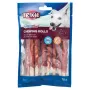 Trixie Dog Chewing Rolls Denta Fun Duck 80 g — kaubarer Zahnpflegesnack für ausgewachsene Hunde, 12 cm