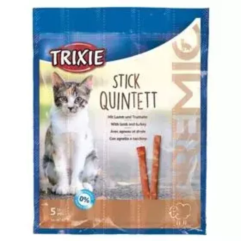Ergänzende fleischige Katzen-Leckerlis Trixie 42723, Truthahngeschmack, 25 g Beutel, 5er-Pack, Protein 33,5%, Fett 20%