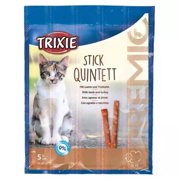 Ergänzende fleischige Katzen-Leckerlis Trixie 42723, Truthahngeschmack, 25 g Beutel, 5er-Pack, Protein 33,5%, Fett 20%