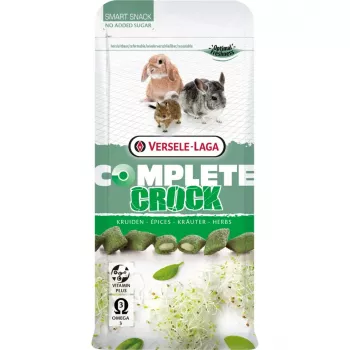 Snack Versele-Laga Crock Herbs 50 g — Kräutersnack für ausgewachsene Kaninchen, Vitamin E, konservierungsstofffrei, Doypack