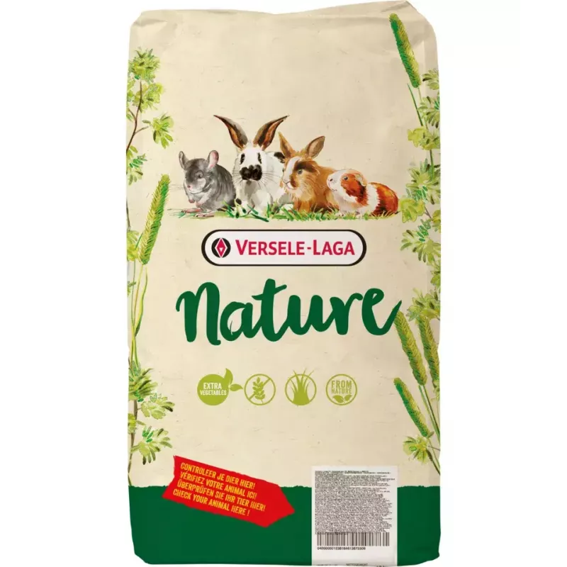 Snack Versele-Laga Cavia Nature 2,3 kg — Meerschweinchenfutter, 15 % Protein, 16 % Rohfaser, 3 % Fett, Kräuter, Vitamin D3, konservierungsstoff- und zuckerfrei
