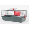 Nagerkäfig ZOLUX Classic 80 — zweistöckiges Metall/Kunststoffgehege, 800×430×330 mm, 31 mm Gitterabstand, grau/rot