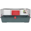 Nagerkäfig ZOLUX Classic 80 — zweistöckiges Metall/Kunststoffgehege, 800×430×330 mm, 31 mm Gitterabstand, grau/rot