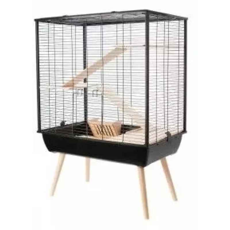 ZOLUX Neo Cozy Large Rodents H80 schwarz — Metall-/Kunststoffkäfig für Ratten und Mäuse, H 80 cm, B 78 cm, T 48 cm