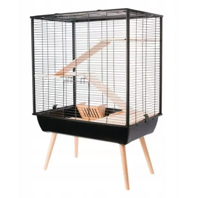 ZOLUX Neo Cozy Large Rodents H80 schwarz — Metall-/Kunststoffkäfig für Ratten und Mäuse, H 80 cm, B 78 cm, T 48 cm