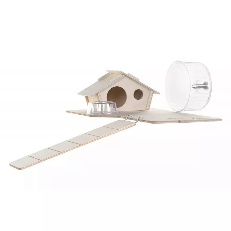 Käfig für Nagetiere ZOLUX Neo Nigha small H36 schwarz, Holz, B780×T360×H480 mm, Laufrad enthalten