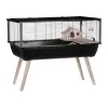 Käfig für Nagetiere ZOLUX Neo Nigha small H36 schwarz, Holz, B780×T360×H480 mm, Laufrad enthalten