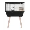 Käfig für Nagetiere ZOLUX Neo Nigha small H36 schwarz, Holz, B780×T360×H480 mm, Laufrad enthalten