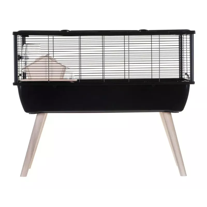 Käfig für Nagetiere ZOLUX Neo Nigha small H36 schwarz, Holz, B780×T360×H480 mm, Laufrad enthalten