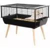 Käfig für Nagetiere ZOLUX Neo Nigha small H36 schwarz, Holz, B780×T360×H480 mm, Laufrad enthalten