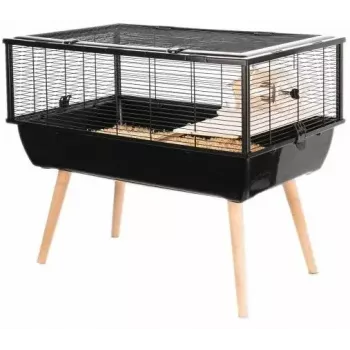 Käfig für Nagetiere ZOLUX Neo Nigha small H36 schwarz, Holz, B780×T360×H480 mm, Laufrad enthalten