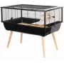 Käfig für Nagetiere ZOLUX Neo Nigha small H36 schwarz, Holz, B780×T360×H480 mm, Laufrad enthalten