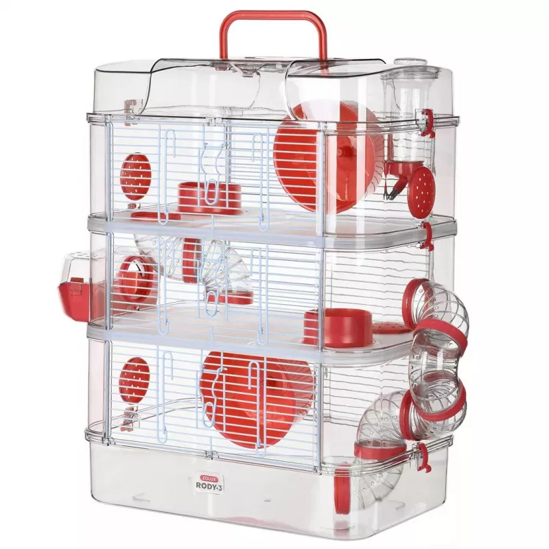 Nagarium ZOLUX Rody3 Trio — Kleintiergehege, Metall/Kunststoff, 410×270×530 mm, 3 kg, inkl. Laufrad