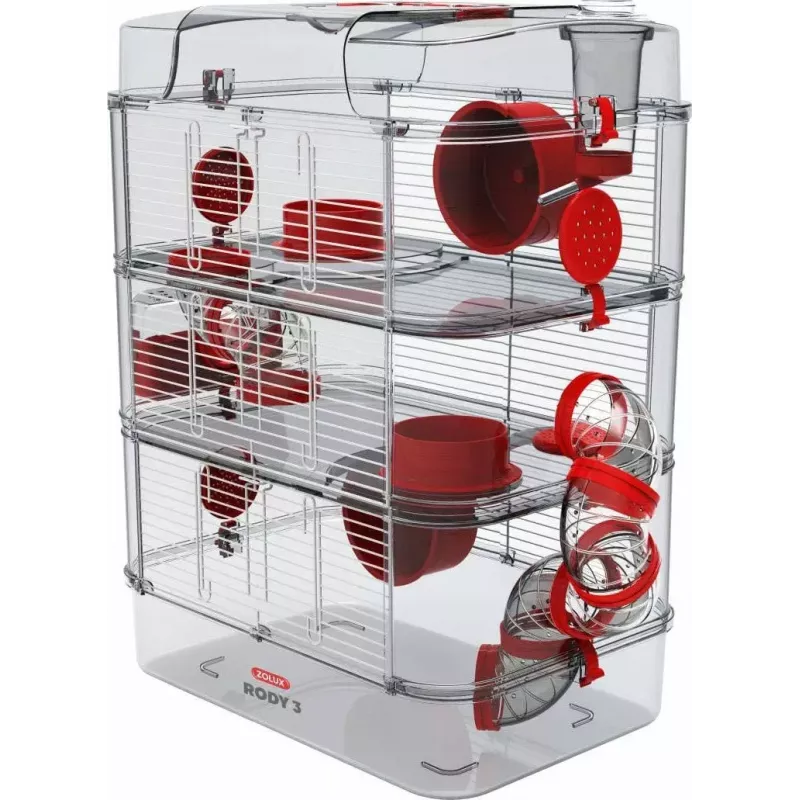 Nagarium ZOLUX Rody3 Trio — Kleintiergehege, Metall/Kunststoff, 410×270×530 mm, 3 kg, inkl. Laufrad
