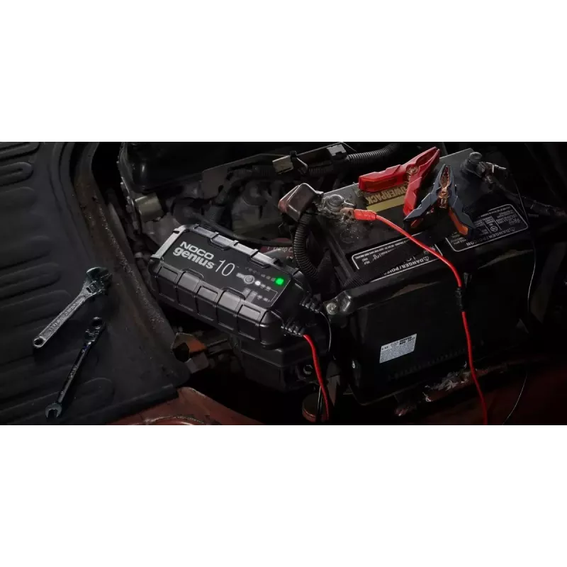 Batterieladegerät NOCO GENIUS10 EU 10 A für 6V- und 12V-Batterien — Wartung und Desulfatierung, 150 W, Li‑Ion/AGM/Gel, IPX wasserbeständig