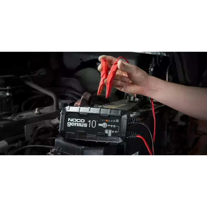 Batterieladegerät NOCO GENIUS10 EU 10 A für 6V- und 12V-Batterien — Wartung und Desulfatierung, 150 W, Li‑Ion/AGM/Gel, IPX wasserbeständig