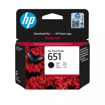 HP 651 Schwarz Original Ink Advantage Druckerpatrone, Schwarz, 1 Stk., 600 Seiten